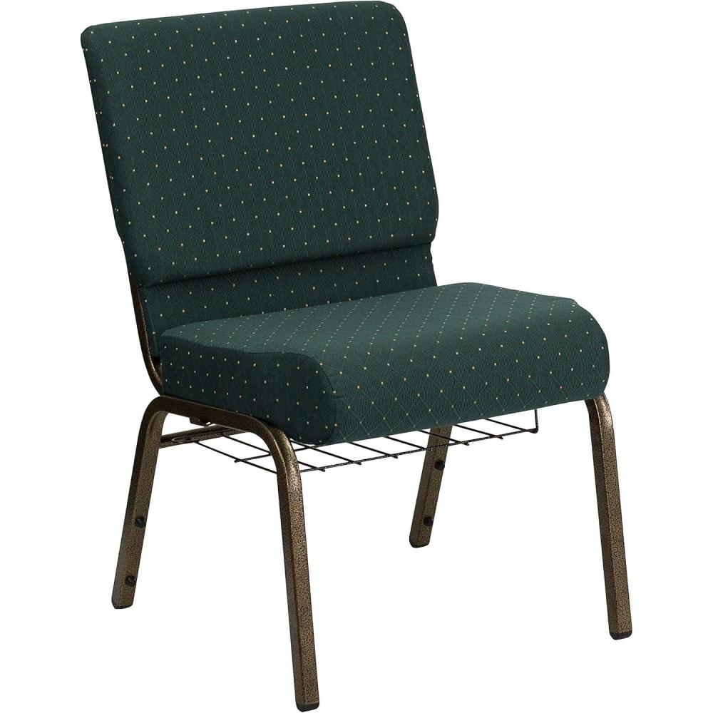 image:imageFlash Furniture 4 Pack HERCULES Series 21W Church Chair in Dark Gray Fabric with Book Rack Silver Vein FrameMulti Color