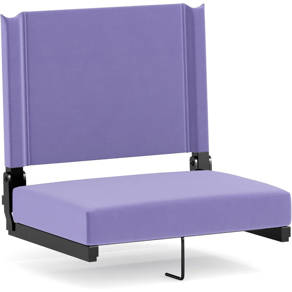 image:imageFlash Furniture Grandstand Portable Stadium Seats for Bleachers or Benches Folding Padded Stadium Chairs with Handle Pack of 2 500 lb Weight Capacity BluePurple