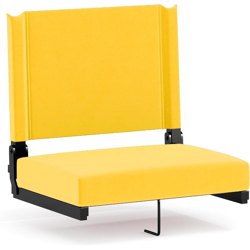 image:imageFlash Furniture Grandstand Portable Stadium Seats for Bleachers or Benches Folding Padded Stadium Chairs with Handle Pack of 2 500 lb Weight Capacity BlueYellow