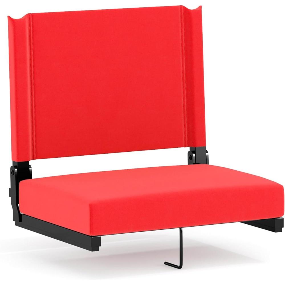 image:imageFlash Furniture Grandstand Portable Stadium Seats for Bleachers or Benches Folding Padded Stadium Chairs with Handle Pack of 2 500 lb Weight Capacity BlueRed