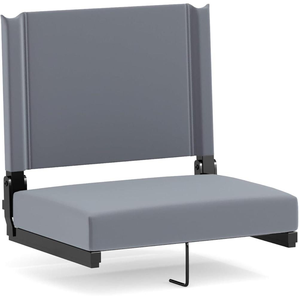 image:imageFlash Furniture Grandstand Portable Stadium Seats for Bleachers or Benches Folding Padded Stadium Chairs with Handle Pack of 2 500 lb Weight Capacity BlueGrey