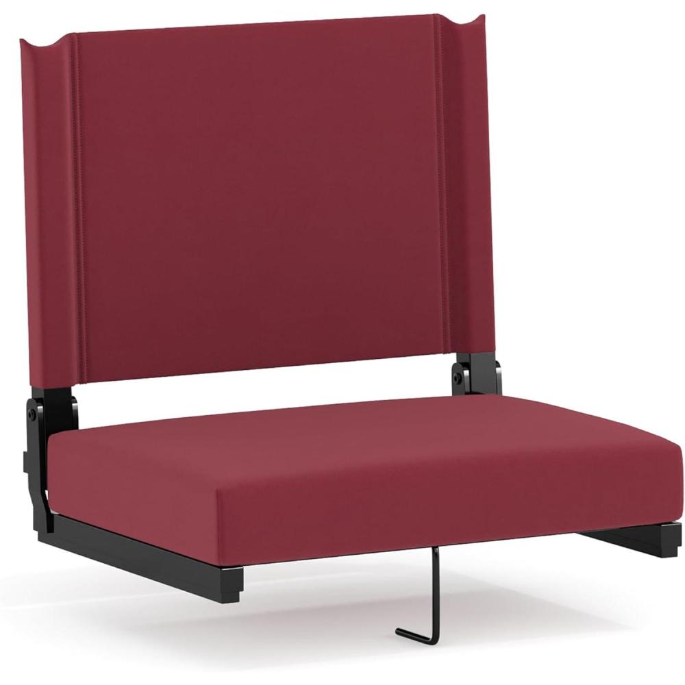 image:imageFlash Furniture Grandstand Portable Stadium Seats for Bleachers or Benches Folding Padded Stadium Chairs with Handle Pack of 2 500 lb Weight Capacity BlueMaroon