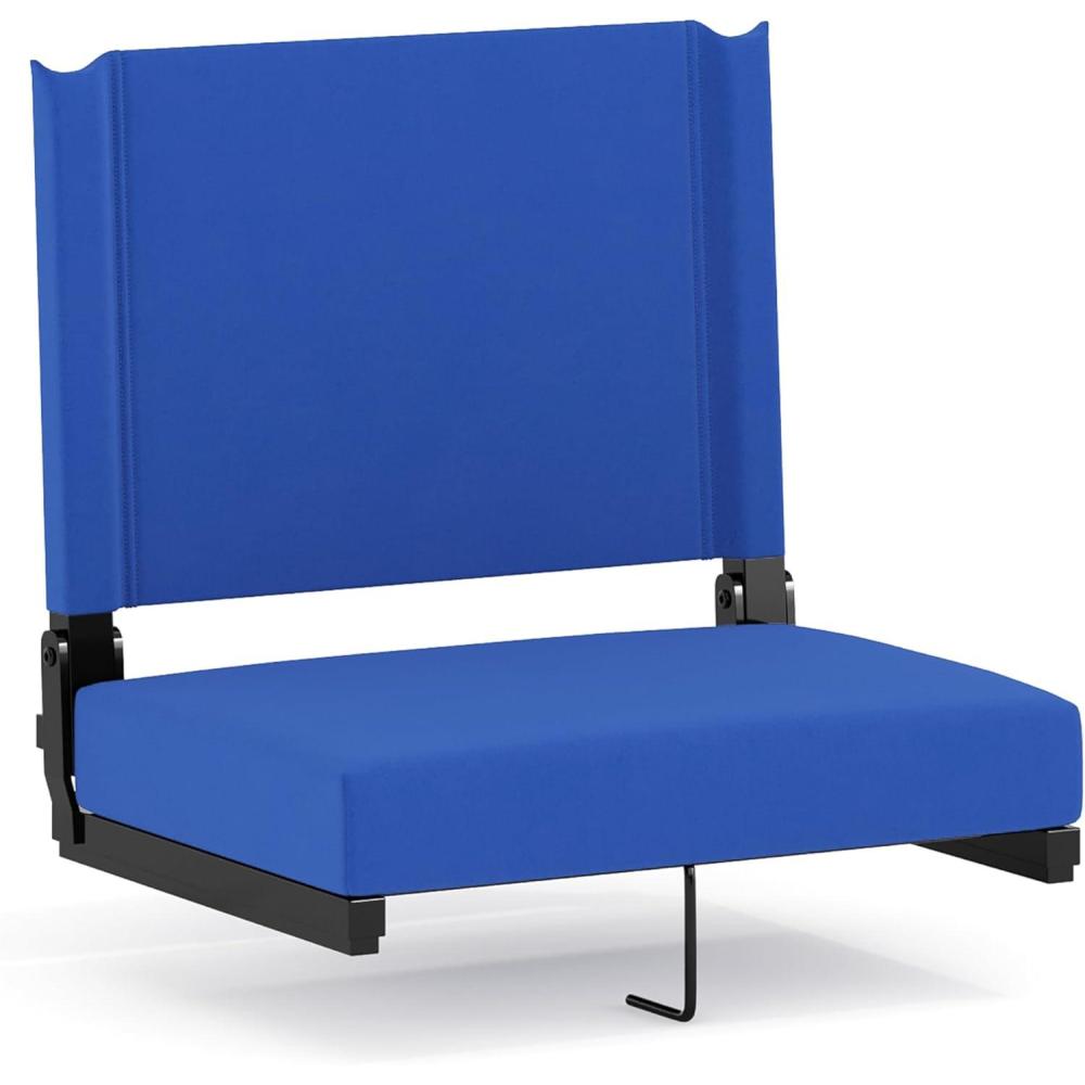 image:imageFlash Furniture Grandstand Portable Stadium Seats for Bleachers or Benches Folding Padded Stadium Chairs with Handle Pack of 2 500 lb Weight Capacity BlueBlue