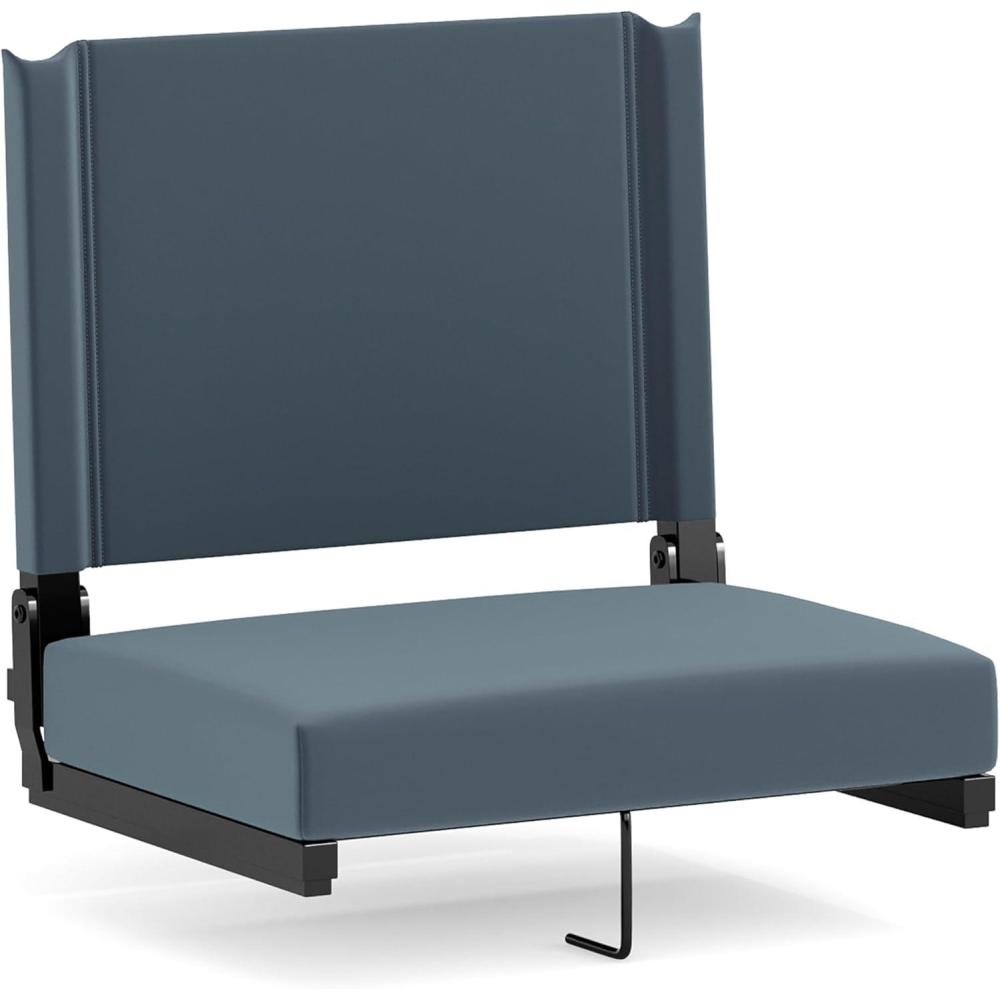 image:imageFlash Furniture Grandstand Portable Stadium Seats for Bleachers or Benches Folding Padded Stadium Chairs with Handle Pack of 2 500 lb Weight Capacity BlueDark Blue