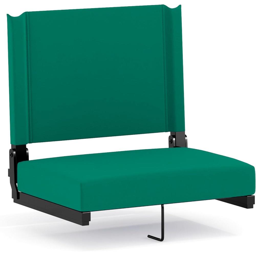 image:imageFlash Furniture Grandstand Portable Stadium Seats for Bleachers or Benches Folding Padded Stadium Chairs with Handle Pack of 2 500 lb Weight Capacity BlueHunter Green