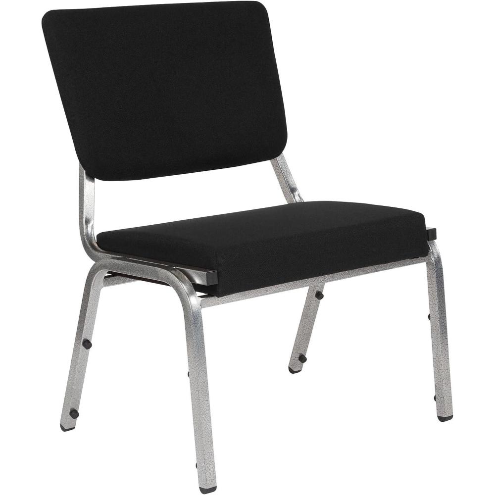 image:imageFlash Furniture HERCULES Series 1000 lb Rated Black Antimicrobial Fabric Bariatric Medical Reception Chair with 34 Panel BackBlack Fabric