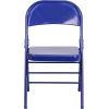 Flash Furniture 2 Pack HERCULES COLORBURST Series Cobalt Blue Triple Braced & Double Hinged Metal Folding Chair