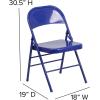 Flash Furniture 2 Pack HERCULES COLORBURST Series Cobalt Blue Triple Braced & Double Hinged Metal Folding Chair