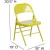 Flash Furniture 2 Pack HERCULES COLORBURST Series Twisted Citron Triple Braced & Double Hinged Metal Folding Chair