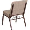 Flash Furniture 4 Pack HERCULES Series 21”W Church Chair in Dark Gray Fabric with Book Rack – Silver Vein Frame(Beige Fabric/Copper Vein Frame)