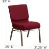 Flash Furniture 4 Pack HERCULES Series 21”W Church Chair in Dark Gray Fabric with Book Rack – Silver Vein Frame(Burgundy Fabric/Gold Vein Frame)