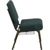Flash Furniture 4 Pack HERCULES Series 21”W Church Chair in Dark Gray Fabric with Book Rack – Silver Vein Frame(Multi Color)
