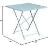 Flash Furniture Commercial Grade 28″ Square Black Indoor-Outdoor Steel Folding Patio Table Set with 4 Square Back Chairs(Sky Blue)