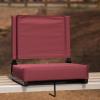 Flash Furniture Grandstand Portable Stadium Seats for Bleachers or Benches, Folding Padded Stadium Chairs with Handle, Pack of 2, 500 lb. Weight Capacity, Blue(Maroon)