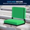 Flash Furniture Grandstand Portable Stadium Seats for Bleachers or Benches, Folding Padded Stadium Chairs with Handle, Pack of 2, 500 lb. Weight Capacity, Blue(Bright Green)