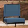 Flash Furniture Grandstand Portable Stadium Seats for Bleachers or Benches, Folding Padded Stadium Chairs with Handle, Pack of 2, 500 lb. Weight Capacity, Blue(Teal)