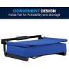 Flash Furniture Grandstand Portable Stadium Seats for Bleachers or Benches, Folding Padded Stadium Chairs with Handle, Pack of 2, 500 lb. Weight Capacity, Blue(Blue)