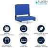 Flash Furniture Grandstand Portable Stadium Seats for Bleachers or Benches, Folding Padded Stadium Chairs with Handle, Pack of 2, 500 lb. Weight Capacity, Blue(Blue)