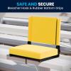Flash Furniture Grandstand Portable Stadium Seats for Bleachers or Benches, Folding Padded Stadium Chairs with Handle, Pack of 2, 500 lb. Weight Capacity, Blue(Yellow)