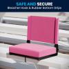 Flash Furniture Grandstand Portable Stadium Seats for Bleachers or Benches, Folding Padded Stadium Chairs with Handle, Pack of 2, 500 lb. Weight Capacity, Blue(Pink)
