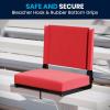 Flash Furniture Grandstand Portable Stadium Seats for Bleachers or Benches, Folding Padded Stadium Chairs with Handle, Pack of 2, 500 lb. Weight Capacity, Blue(Red)