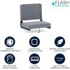 Flash Furniture Grandstand Portable Stadium Seats for Bleachers or Benches, Folding Padded Stadium Chairs with Handle, Pack of 2, 500 lb. Weight Capacity, Blue(Grey)