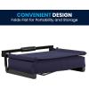 Flash Furniture Grandstand Portable Stadium Seats for Bleachers or Benches, Folding Padded Stadium Chairs with Handle, Pack of 2, 500 lb. Weight Capacity, Blue(Navy)