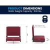 Flash Furniture Grandstand Portable Stadium Seats for Bleachers or Benches, Folding Padded Stadium Chairs with Handle, Pack of 2, 500 lb. Weight Capacity, Blue(Maroon)