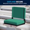 Flash Furniture Grandstand Portable Stadium Seats for Bleachers or Benches, Folding Padded Stadium Chairs with Handle, Pack of 2, 500 lb. Weight Capacity, Blue(Hunter Green)