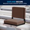 Flash Furniture Grandstand Portable Stadium Seats for Bleachers or Benches, Folding Padded Stadium Chairs with Handle, Pack of 2, 500 lb. Weight Capacity, Blue(Brown)
