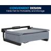 Flash Furniture Grandstand Portable Stadium Seats for Bleachers or Benches, Folding Padded Stadium Chairs with Handle, Pack of 2, 500 lb. Weight Capacity, Blue(Grey)