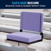 Flash Furniture Grandstand Portable Stadium Seats for Bleachers or Benches, Folding Padded Stadium Chairs with Handle, Pack of 2, 500 lb. Weight Capacity, Blue(Purple)