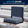 Flash Furniture Grandstand Portable Stadium Seats for Bleachers or Benches, Folding Padded Stadium Chairs with Handle, Pack of 2, 500 lb. Weight Capacity, Blue(Navy Blue)