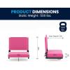 Flash Furniture Grandstand Portable Stadium Seats for Bleachers or Benches, Folding Padded Stadium Chairs with Handle, Pack of 2, 500 lb. Weight Capacity, Blue(Pink)