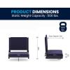 Flash Furniture Grandstand Portable Stadium Seats for Bleachers or Benches, Folding Padded Stadium Chairs with Handle, Pack of 2, 500 lb. Weight Capacity, Blue(Navy)