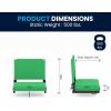 Flash Furniture Grandstand Portable Stadium Seats for Bleachers or Benches, Folding Padded Stadium Chairs with Handle, Pack of 2, 500 lb. Weight Capacity, Blue(Bright Green)