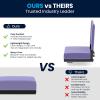 Flash Furniture Grandstand Portable Stadium Seats for Bleachers or Benches, Folding Padded Stadium Chairs with Handle, Pack of 2, 500 lb. Weight Capacity, Blue(Purple)