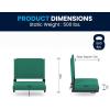 Flash Furniture Grandstand Portable Stadium Seats for Bleachers or Benches, Folding Padded Stadium Chairs with Handle, Pack of 2, 500 lb. Weight Capacity, Blue(Hunter Green)