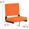Flash Furniture Grandstand Portable Stadium Seats for Bleachers or Benches, Folding Padded Stadium Chairs with Handle, Pack of 2, 500 lb. Weight Capacity, Blue(Orange)