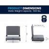 Flash Furniture Grandstand Portable Stadium Seats for Bleachers or Benches, Folding Padded Stadium Chairs with Handle, Pack of 2, 500 lb. Weight Capacity, Blue(Grey)