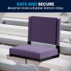 Flash Furniture Grandstand Portable Stadium Seats for Bleachers or Benches, Folding Padded Stadium Chairs with Handle, Pack of 2, 500 lb. Weight Capacity, Blue(Dark Purple)