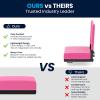 Flash Furniture Grandstand Portable Stadium Seats for Bleachers or Benches, Folding Padded Stadium Chairs with Handle, Pack of 2, 500 lb. Weight Capacity, Blue(Pink)