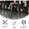 Flash Furniture Kai Commercial Grade Indoor-Outdoor Bar Height Stool – Silver Metal Frame – Gray Poly Resin Seat – 30″ High – Backless(Black/Teak)