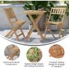 Flash Furniture Martindale Indoor/Outdoor Folding Acacia Wood Bistro Chairs – Natural Finish – X Base Frame – Slatted Back and Seat – For Porch, Patio, or Sunroom(3 Piece Folding Set)
