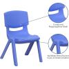 Flash Furniture Whitney 8 Pack Green Plastic Stackable School Chair with 12” Seat Height(Blue)