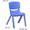 Flash Furniture Whitney 8 Pack Green Plastic Stackable School Chair with 12” Seat Height(Blue)
