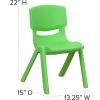 Flash Furniture Whitney 8 Pack Green Plastic Stackable School Chair with 12” Seat Height(Green)