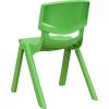Flash Furniture Whitney 8 Pack Green Plastic Stackable School Chair with 12” Seat Height(Green)