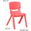 Flash Furniture Whitney 8 Pack Green Plastic Stackable School Chair with 12” Seat Height(Red)