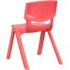 Flash Furniture Whitney 8 Pack Green Plastic Stackable School Chair with 12” Seat Height(Red)